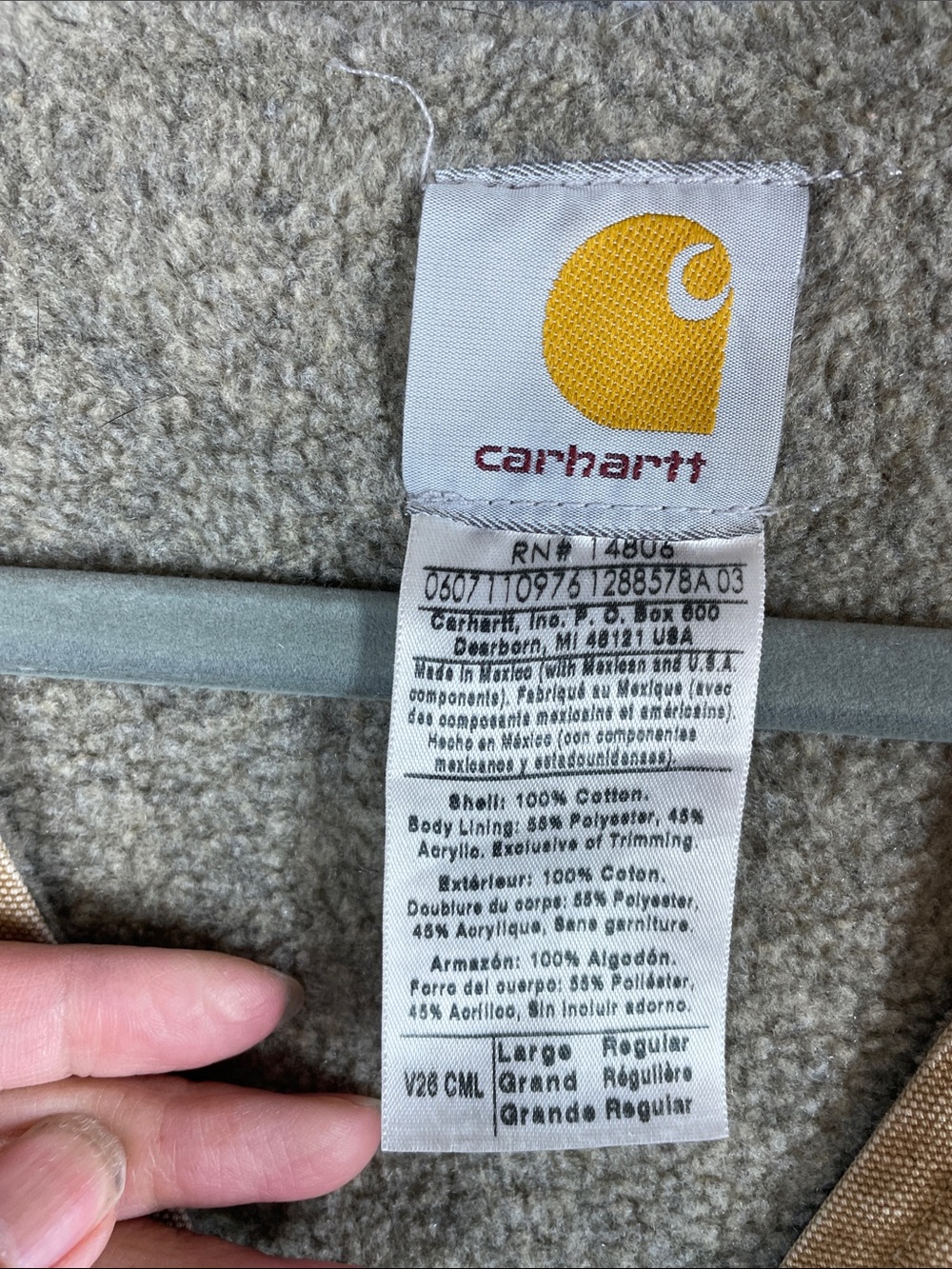 Vintage 07 Carhartt Brown Zip Front Work Vest Large Workwear Utility Western - Picture 4 of 15